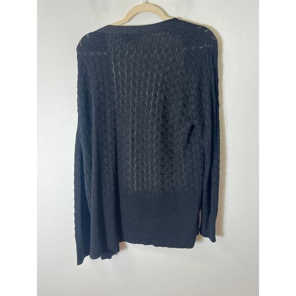 Mel & Lisa Black Metallic Cardigan Sz XL - Picture 2 of 4